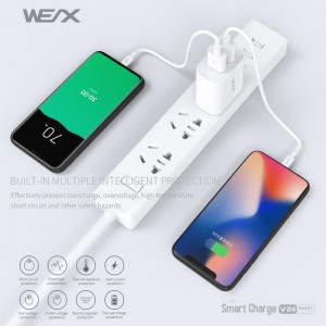 WEX V24 φορτιστής τοίχου, φορτιστής USB, ταχύπλοος φορτιστής, διπλός φορτιστής θύρας