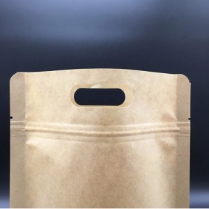 Κραφτ Χαρτί Stand Up Pouch with Ziplock and die cut handle for nucks and jujujujubee and other dry fruits