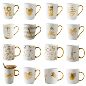 Υψηλής ποιότητας Costom LOGO Λευκό κεραμικό Καφέ Κύπελλο