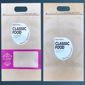 Εκτύπωση υψηλής ποιότητας προσαρμόστε την τσάντα φερμουάρ εκτύπωσης για συσκευασία τροφίμων με λαβή