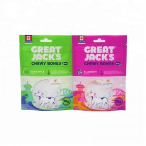 OEM έγχρωμο κουτί εκτύπωσης Pouch πλαστικό φερμουάρ Top συσκευασία σνακ σκυλιών