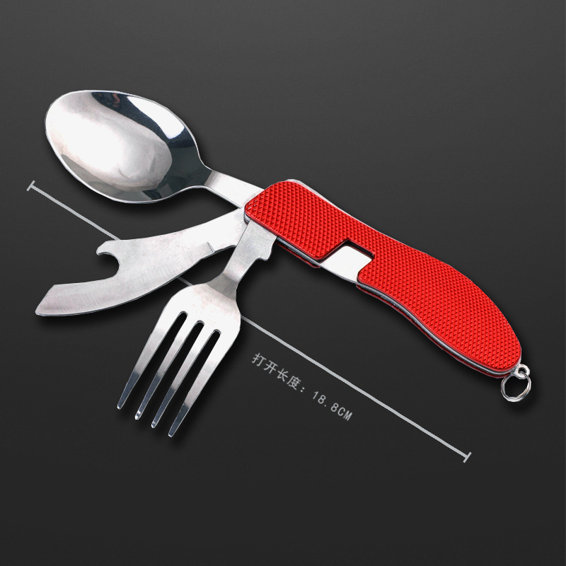Υπαίθρια πολυλειτουργικά αναδιπλούμενα μαχαιροπίρουνα με τέσσερα μαχαίρια, πιρούνια και κουτάλια