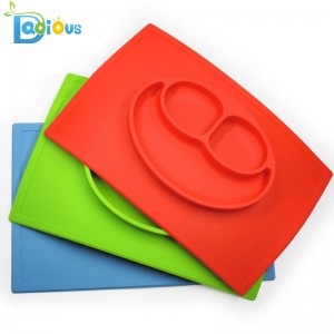 Εργοστάσιο Χονδρικό μονοξείδιο πλακιδίων σιλικόνης για μικρά παιδιά BPA Δωρεάν μωρό σίτισης σιλικόνης Placemat Plate