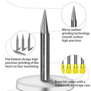 Εγχάρακτες κορδέλες, 2 αυλακώσεις Straight CNC V-bit 1/4 ιντσών Σήμανση σημείων Κωνικό εργαλείο χάραξης γραφίτη για χάλυβα Ορείχαλκος αλου...