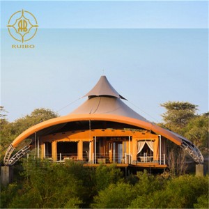 Εργοστάσιο Προκατασκευασμένο πολυτελές PVDF Υλικό Μεμβράνης Χάλυβα Δομή Σπίτι Σκηνή Ξενοδοχείο