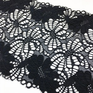 Nylon spandex ελαστική ευρεία δαντέλα με πλάτος 18cm για εσώρουχα ή ενδύματα