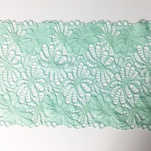 Nylon spandex ελαστική ευρεία δαντέλα με πλάτος 18cm για εσώρουχα ή ενδύματα