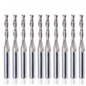 1/8 \"Σχιστόμετρο Εργαλείο κοπής καρβιδίου Μύτη άκρου 2mm Κόφτης κοπής 2mm Μήκος κοπής CNC Μήκος κοπής 2-φλιδωτό κοπτικό 10PCS, μήκος κοπής ...