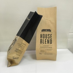 Προσαρμοσμένη εκτύπωση Θερμική σφραγίδα Kraft Χάρτινη σακούλα χαρτοσακούλα συσκευασίας τσάντες με βαλβίδα