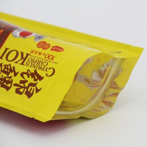 Προσαρμοσμένη εκτύπωση 100 γραμμάρια στέκεται πλαστική σακούλα τροφίμων ψαριών