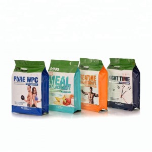 Κατασκευαστής 1 kg επίπεδη συμπληρώματα πρωτεΐνης στο κάτω μέρος τσάντα τσάντα με σαφή παραθυρόφυλλο τετράγωνο κάτω θήκη κουτί τσ...