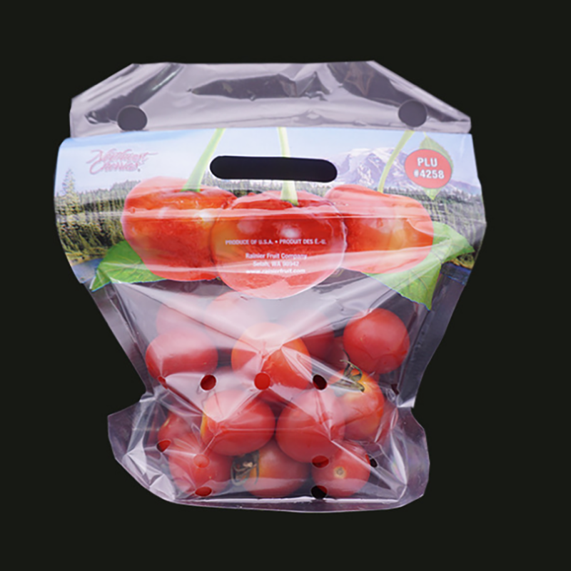 Eco-friend σαφής πλαστική τσάντα συσκευασίας ziplock λαχανικών με τρύπες εξαερισμού