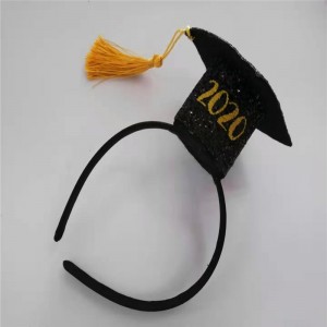 Μαύρο και άσπρο Καπέλο αποφοίτησης με φούντα Glitter για πάρτι