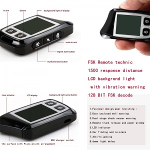 αυτοκίνητο κωδικός grabber με δύο FSK LCD πομπό απομακρυσμένο συναγερμό αυτοκινήτων 500μ