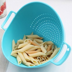 Σιλικόνη-αποστράγγιση νερού καλάθι καλάθι πρακτική αποστράγγισης καλάθι διπλή λαβή Taomi καλάθι φρούτων και λαχανικών καλάθι
