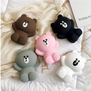 Σιλικόνης τσάντα κορίτσι τσάντα καρτούν χαριτωμένο σιλικόνης κινητό τηλέφωνο τσάντα φέρει προσωπικότητα αλυσίδα ενιαίο ώμο πλά...