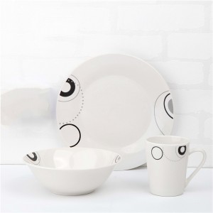 κεραμικά επιτραπέζια σκεύη-12piece πορσελάνη δείπνο σετ με κομμένα decal