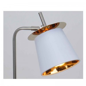 Επιτραπέζιο φωτιστικό με σκίαση υφάσματος και φύλλο διακόσμησης