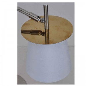 Επιτραπέζιο φωτιστικό με σκίαση υφάσματος και φύλλο διακόσμησης