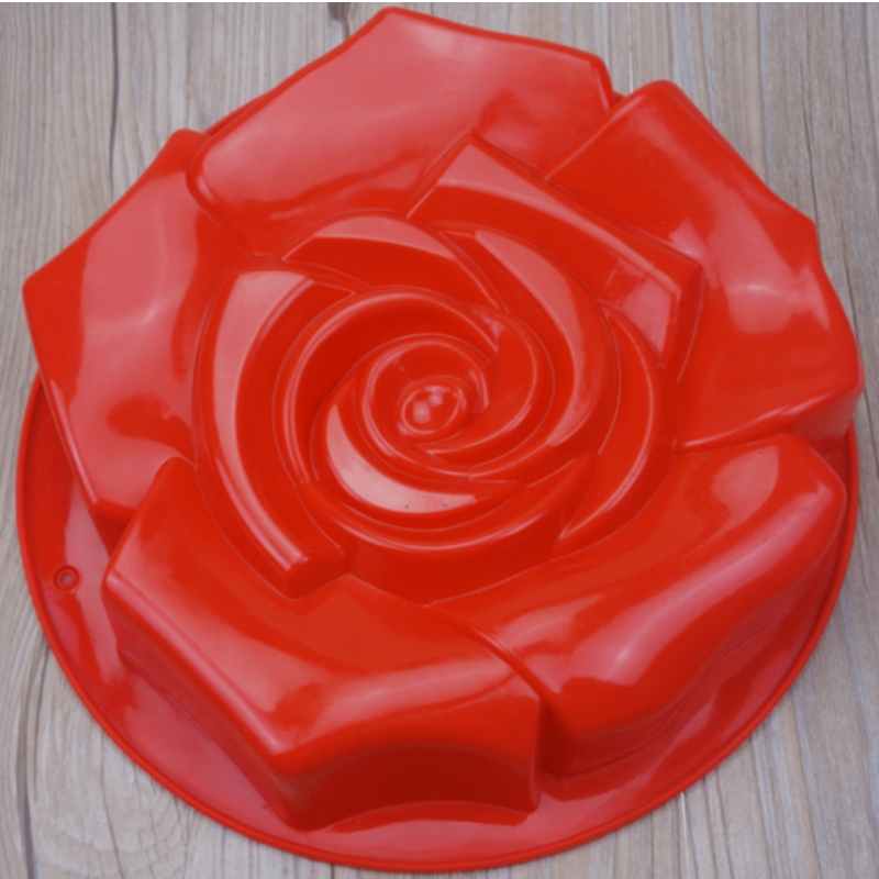 Σπρέι μούχλα σιλικόνης ενιαία υπερμεγέθη μούχλα κέικ τριαντάφυλλο ενιαία τρύπα μεγάλο λουλούδι ψησίματος πλάκα DIY εργαλείο ψησίματος