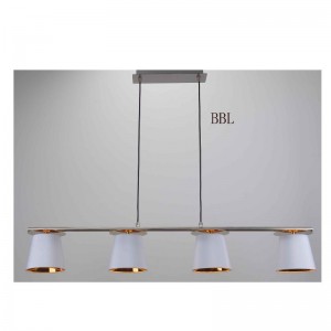 κρεμαστό φανό με σκιά υφάσματος, λευκή σκιά μέσα σε χρυσό