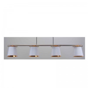 κρεμαστό φανό με σκιά υφάσματος, λευκή σκιά μέσα σε χρυσό