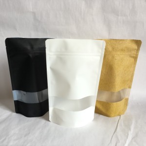 Ανακυκλώσιμο φράγμα PET / PE υψηλής αντοχής φερμουάρ με φερμουάρ για συσκευασία τροφίμων με παράθυρο