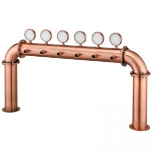 Εξοπλισμός διανομής μπύρας Bar Εστιατόριο High-end Wine Στήλη 6 οπών Τύπος πόρτας Πύργος κρασιού με λάμπα PVD