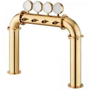 Εξοπλισμός διανομής μπύρας Bar Εστιατόριο Υψηλής ποιότητας στήλη οίνου 4 οπών Τύπος πόρτας Πύργος κρασιού με λάμπα PVD