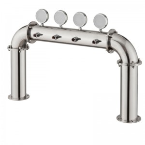 Εξοπλισμός διανομής μπύρας Bar Εστιατόριο Υψηλής ποιότητας στήλη οίνου 4 οπών Τύπος πόρτας Πύργος κρασιού με λάμπα PVD