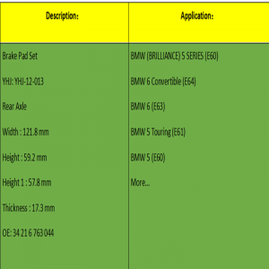 Τακάκια φρένων (OE: 34216763044)