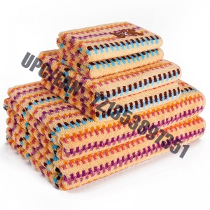 JMD TEXTILE Quick-Dry 100% Βαμβάκι, Μικρή Αρκούδα Καρφίτσα, Πολυχρωμία Ζακέτα Σετ Πετσέτες Μπάνιου Ζακάρ, Σετ 6 Σε Πιάτων (Πορτοκαλί)