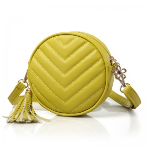 ["Νέο παιδικό τσάντα αναψυχής για κορίτσια κορεατική έκδοση υψηλής ποιότητας PU ενιαία τσάντα ώμου μόδα κορίτσι στρογγυλά φούντες...