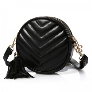 ["Νέο παιδικό τσάντα αναψυχής για κορίτσια κορεατική έκδοση υψηλής ποιότητας PU ενιαία τσάντα ώμου μόδα κορίτσι στρογγυλά φούντες...