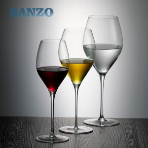 SANZO Μαύρο Χρωματιστό Κρασί Γυαλί Σετ Χειροποίητο Μολύβι Χωρίς Κρύσταλλο Σκισμένο Γυαλιά στο στόμα Υψηλός Βάζο