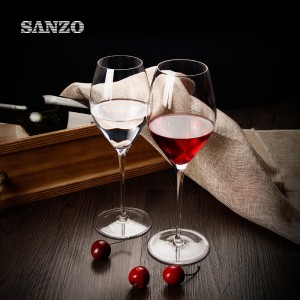 SANZO Μαύρο Χρωματιστό Κρασί Γυαλί Σετ Χειροποίητο Μολύβι Χωρίς Κρύσταλλο Σκισμένο Γυαλιά στο στόμα Υψηλός Βάζο