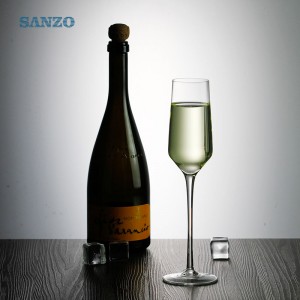 SANZO Bohemia Crystal Προσαρμοσμένο χειροποίητο σαφές Χονδρικό γυαλιά σαμπάνιας Προώθησης Hot Selling Φτηνά γυαλιά σαμπάνιας