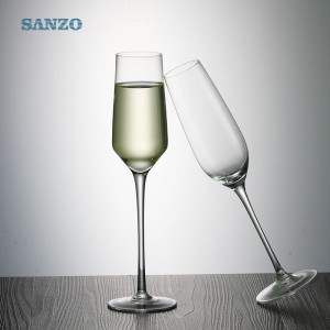 SANZO Bohemia Crystal Προσαρμοσμένο χειροποίητο σαφές Χονδρικό γυαλιά σαμπάνιας Προώθησης Hot Selling Φτηνά γυαλιά σαμπάνιας
