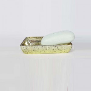 διαφανές γυαλί με αξεσουάρ μπάνιου με χρυσό πάχος