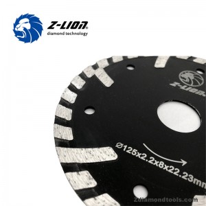 ZL-HB06 κυματοειδής πριονωτή λεπίδα με μακρύ και κοντό προστατευμένο δόντι για κοπή πέτρας