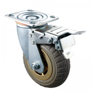 Heavy Duty - Επιχρωμιωμένο περίβλημα με καφέ TPE τροχό