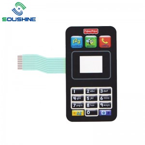 OEM υψηλής ποιότητας 6 ανάγλυφο πλήκτρο μεμβράνης με συνδετήρα