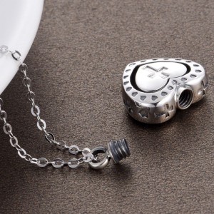 Κολιέ κρεμαστό κόσμημα 925 ασημένιο μνήμη καρδιά κρεμαστό κόσμημα με σταυρό κρεμαστό κόσμημα για τέφρα