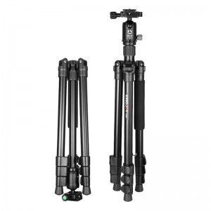 KINGJOY G555 61,5 ίντσες \/ 156 εκ. Flip Lock Tripod Kit Monopod, ελαφρύ φορητό τρίποδο με πανοραμική κεφαλή μπάλα 360 ° + πλάκα γρήγορης αποδέσμευσης 1\/4 \