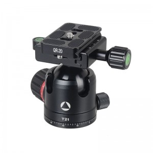 Kingjoy Καλύτερη Πώληση χαμηλής γωνίας γυρίσματα πόρπη 4 τμήματα αλουμινίου τρίποδο με χαμηλή βαρύτητα κέντρο μπάλα κεφάλι