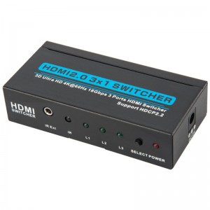 V2.0 HDMI 3x1 Switcher Υποστήριξη 3D Ultra HD 4Kx2K @ 60Hz HDCP2.2