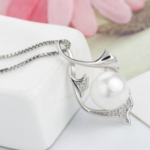 Γοργόνα κολιέ κρεμαστό μαργαριτάρι για γυναίκες 14 καράτια χρυσό ασήμι 925