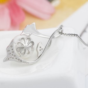 Γοργόνα κολιέ κρεμαστό μαργαριτάρι για γυναίκες 14 καράτια χρυσό ασήμι 925