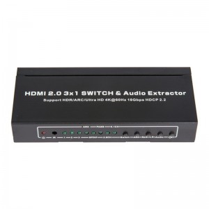 V2.0 Υποδοχή HDMI 3x1 Switcher & Υποστήριξη Υπογούφερ Ήχου ARC Ultra HD 4Kx2K @ 60Hz HDCP2.2 18Gbps