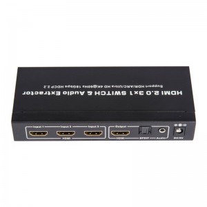 V2.0 Υποδοχή HDMI 3x1 Switcher & Υποστήριξη Υπογούφερ Ήχου ARC Ultra HD 4Kx2K @ 60Hz HDCP2.2 18Gbps